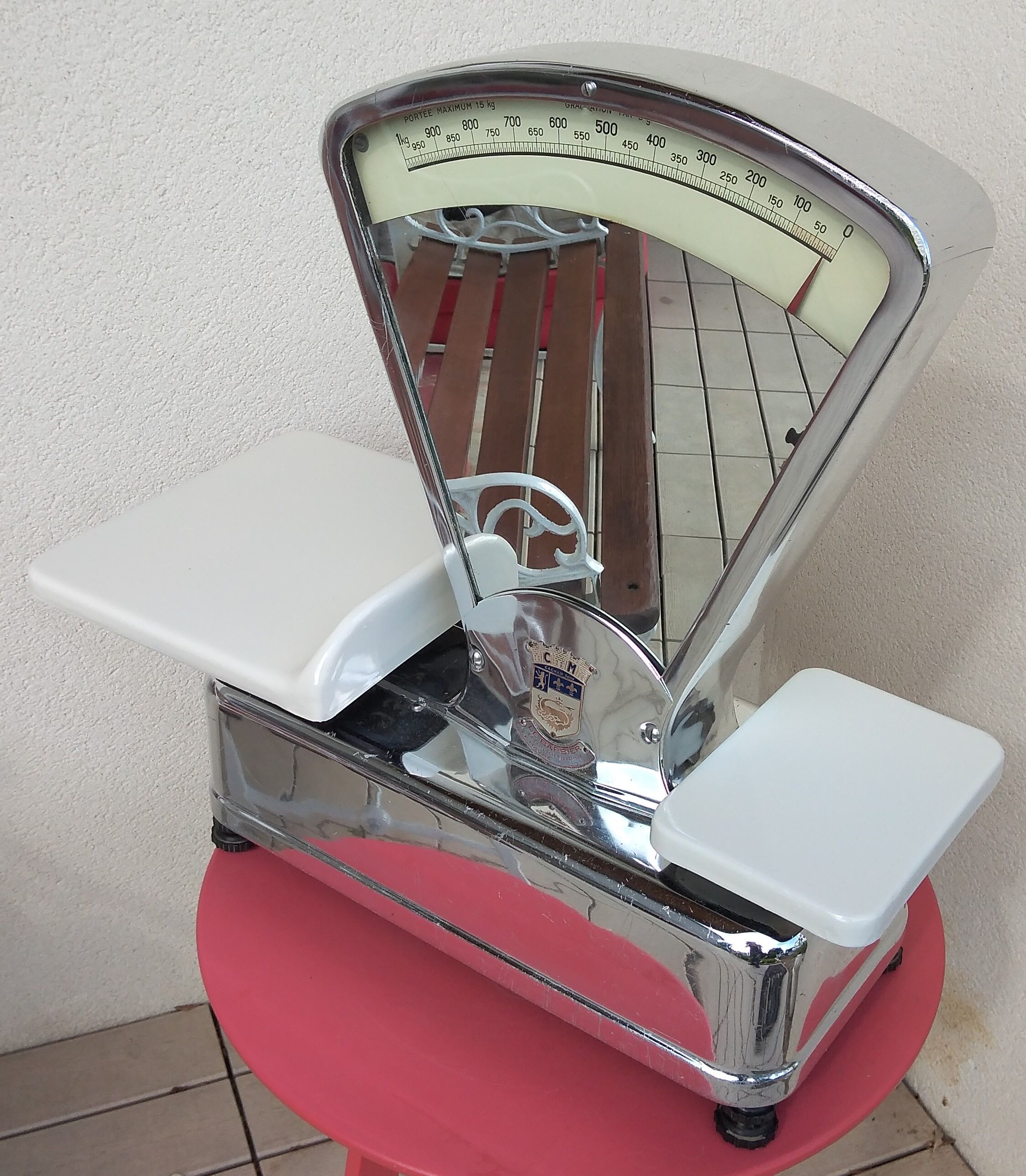 Former butcher's scale Moreau Cachan stainless steel