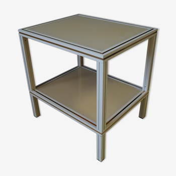 Mid century pierre vandel cream aluminium two-tier side table 1970s