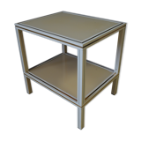 Mid century pierre vandel cream aluminium two-tier side table 1970s