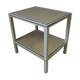 Mid century pierre vandel cream aluminium two-tier side table 1970s