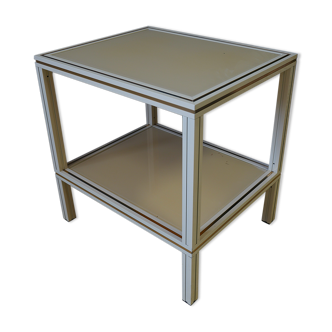 Mid century pierre vandel cream aluminium two-tier side table 1970s