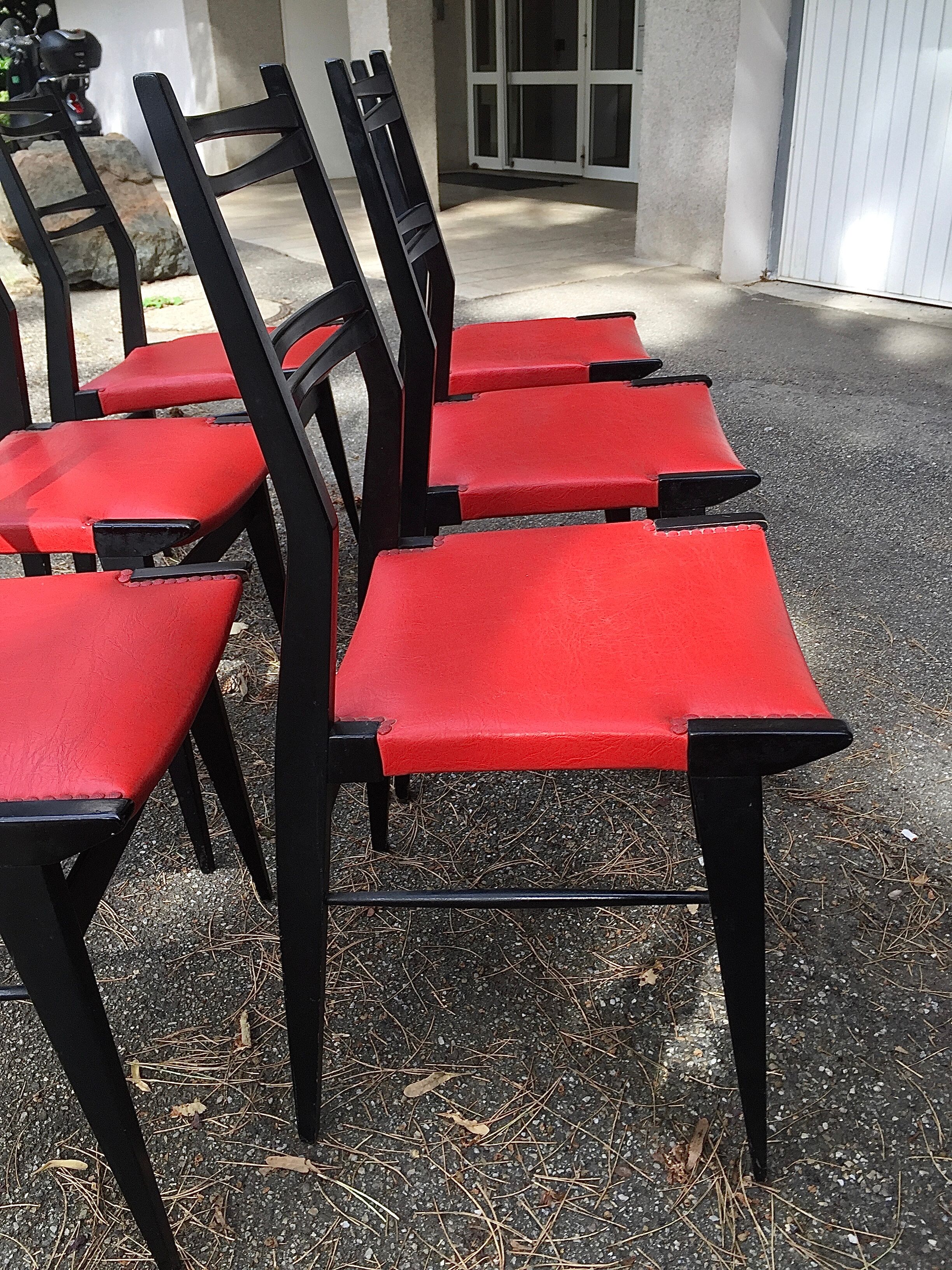 6 Alfred Hendrickx chairs circa 50s