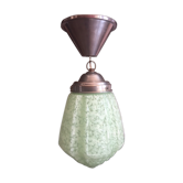 Plafonnier globe glass opalin green anise art deco