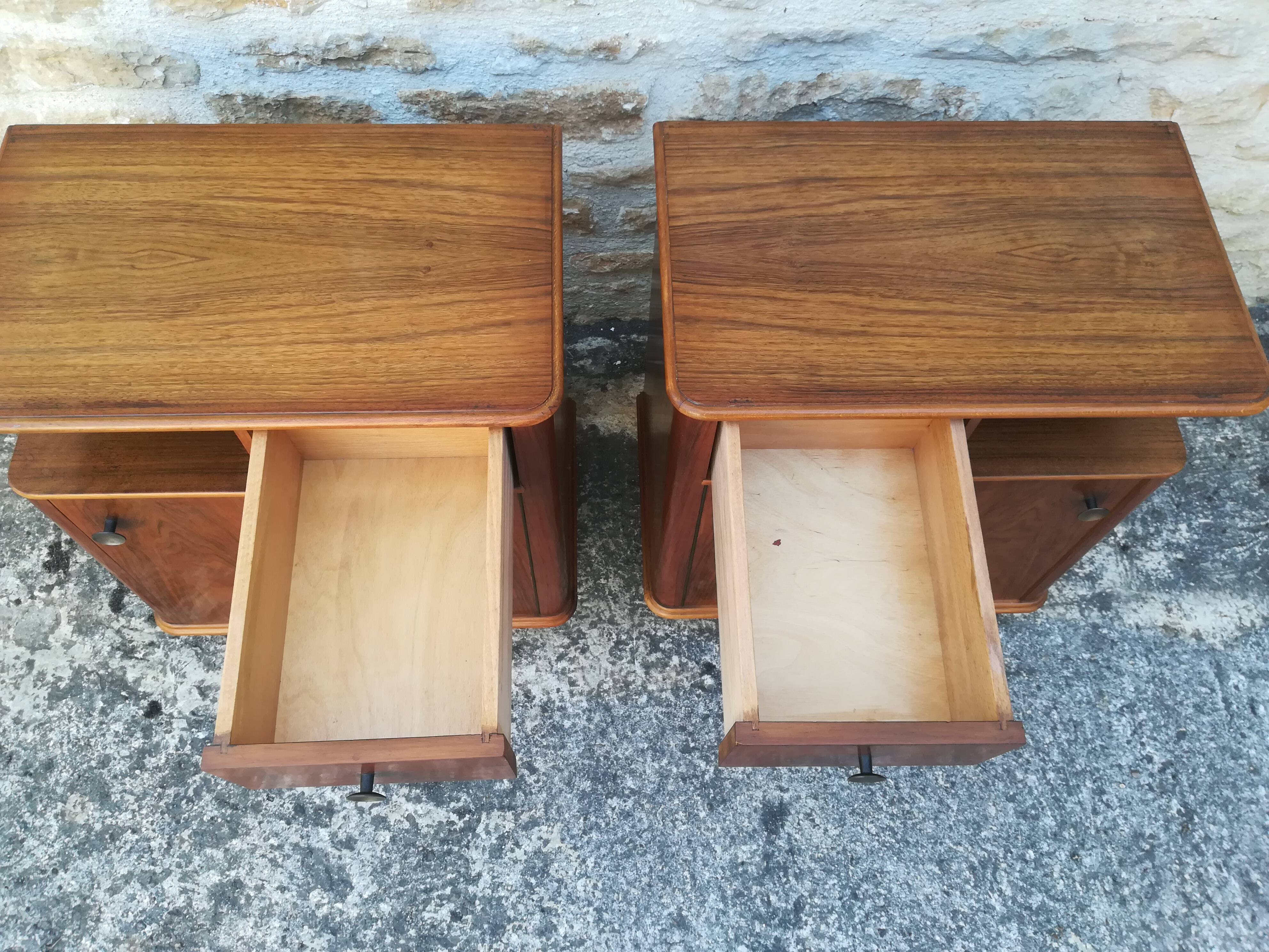 Walnut bedside tables