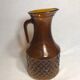 Old molded glass pitcher Brown form geometric decanter Vintage kitchen