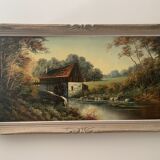Painting on canvas with wooden frame