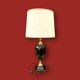 Vintage table lamp in glazed ceramic and gold-tone metal