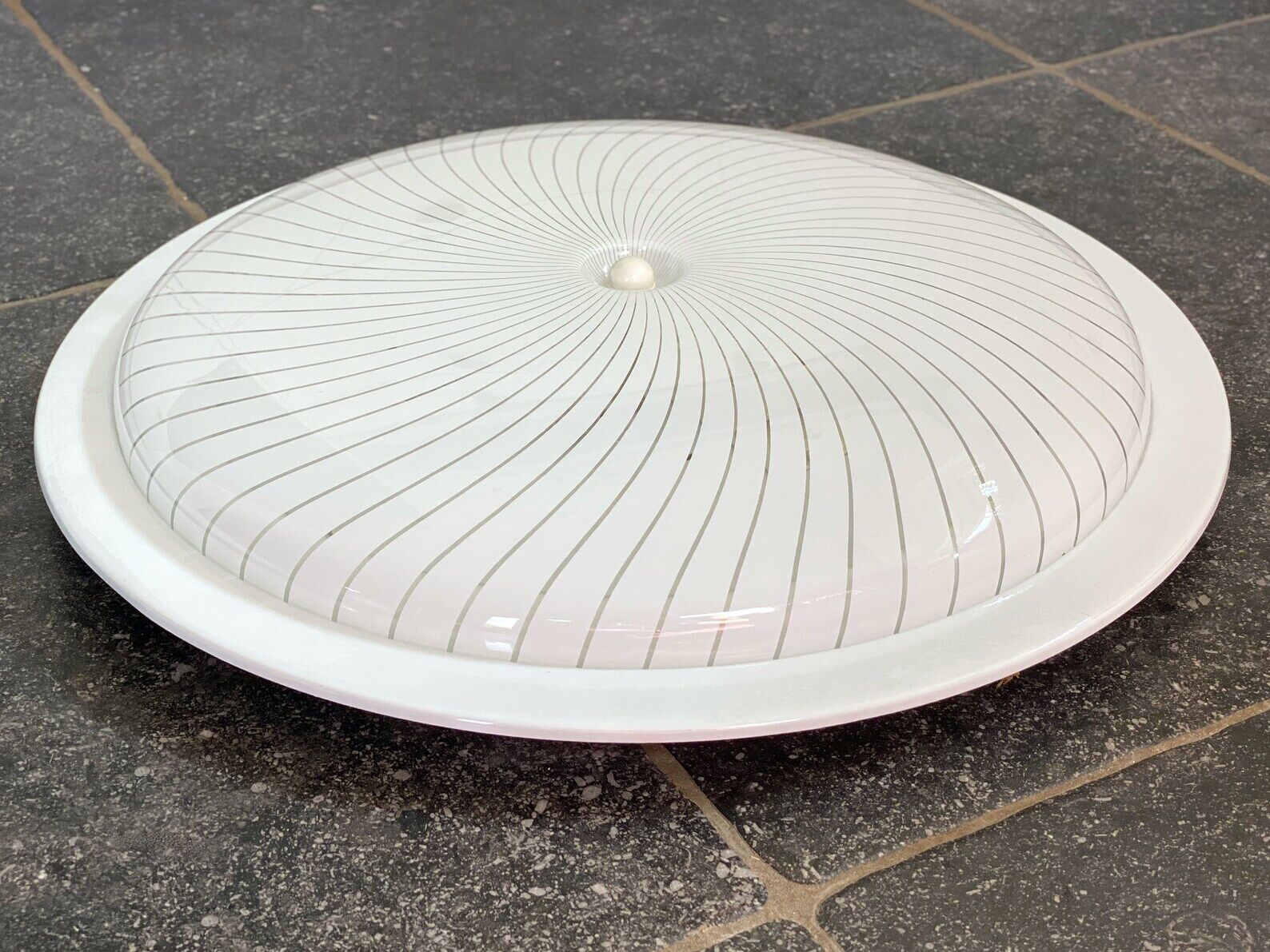 Vintage ceiling lamp with acrylic striped shade