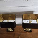 Paire de lampes canard en laiton des années 70