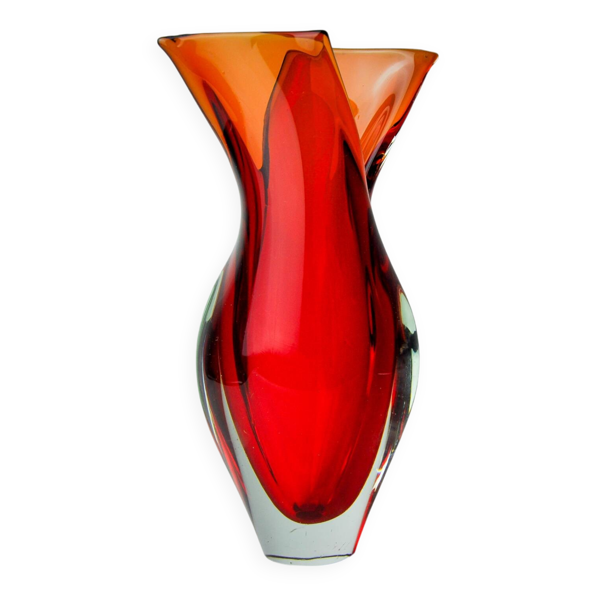 Sommerso Fish Vase by Seguso, Murano, Italy, 1970