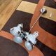 Suspension vintage réglable à 4 spots orientables – blanc & chrome
