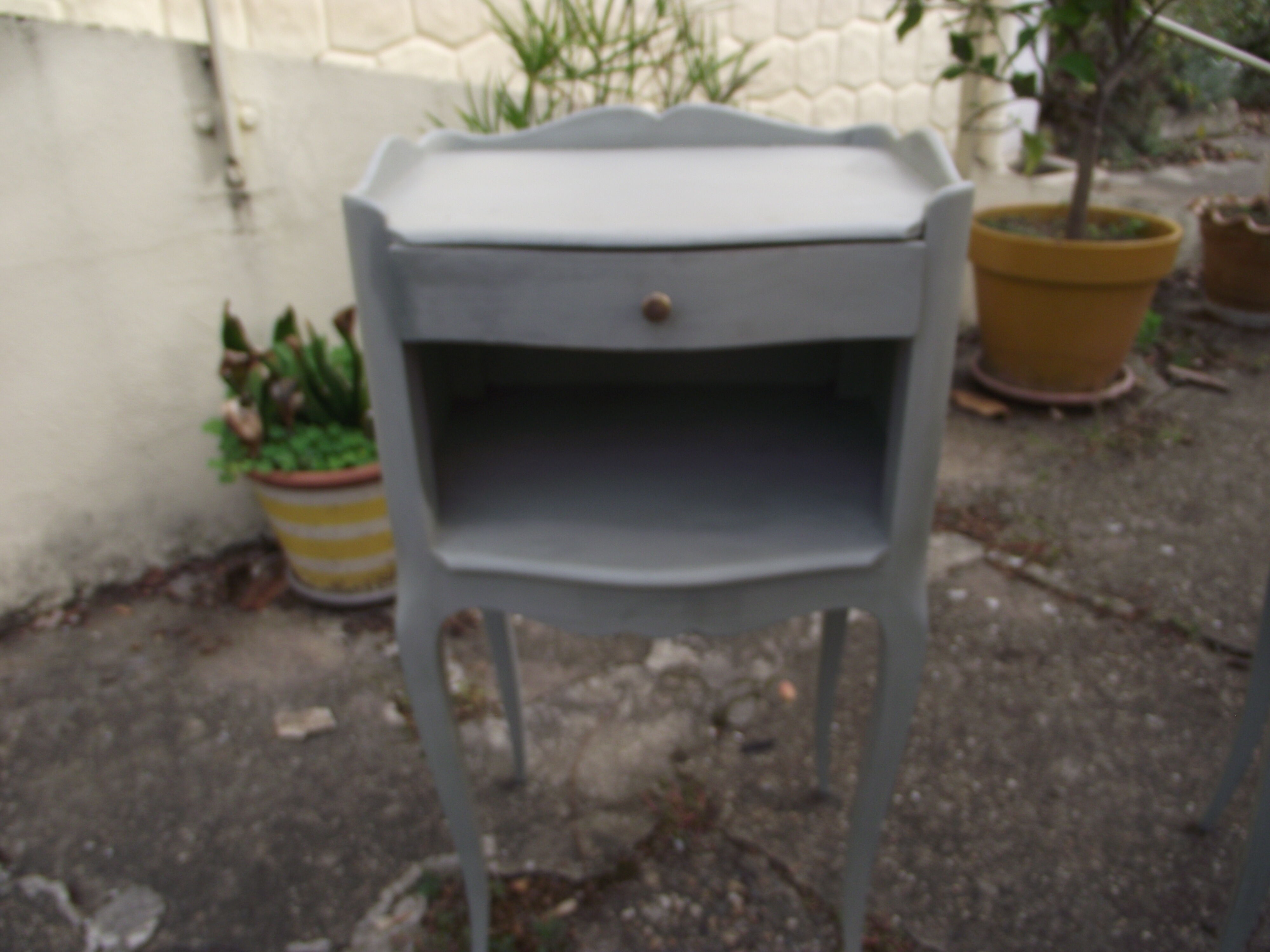 Pair of painted louis xv style bedside tables