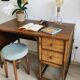 Vintage bamboo and wood rattan desk