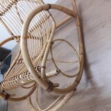 Rotin and bamboo rocking-chair