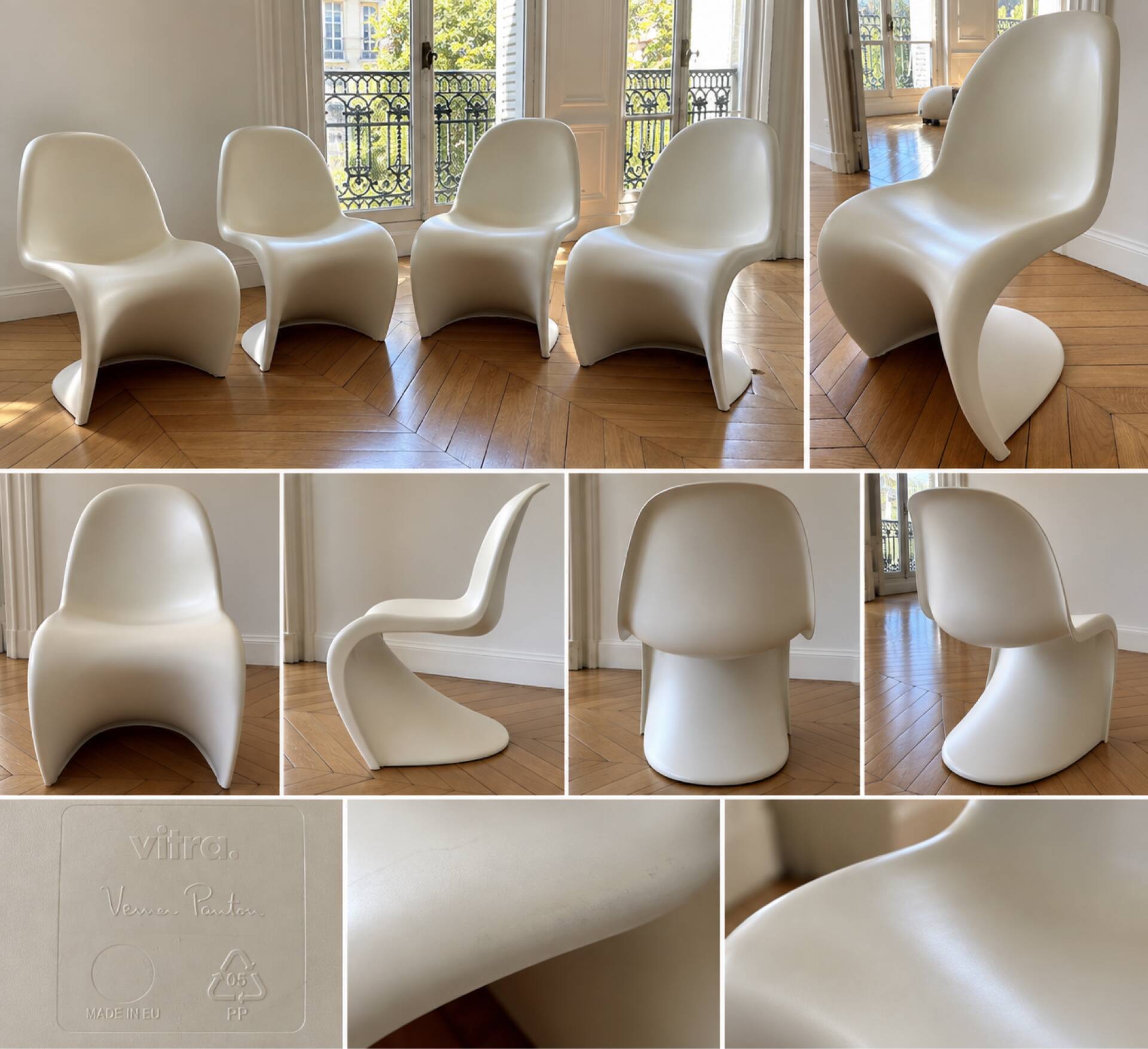 Lot de 4 Panton Chairs Vitra – Verner Panton – blanches
