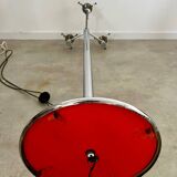 Old 3-light chrome and smoked glass floor lamp Italian design from the 70s vintage