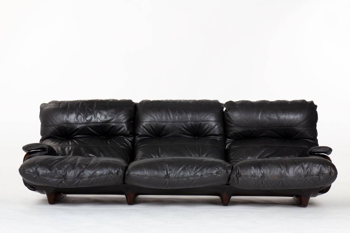 Marsala Lounge 3-Seater Leather Sofa by Michel Ducaroy for Ligne R