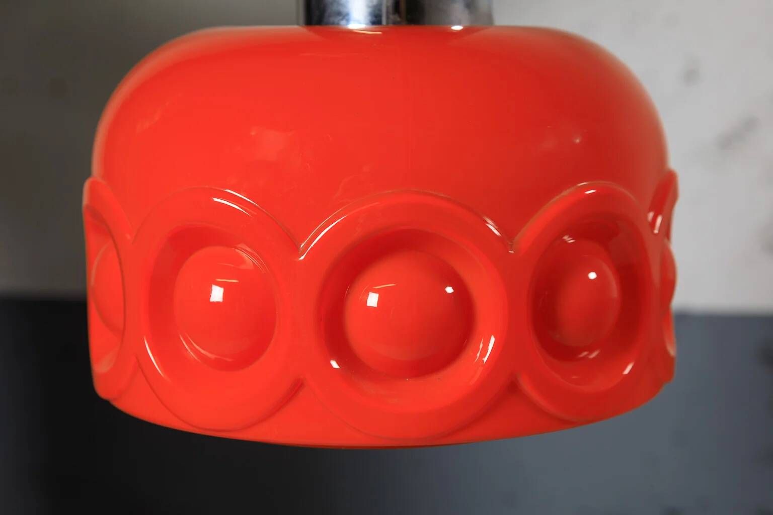 Vintage suspension in orange opaline – 1960s/70s
