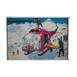 Poster "Skiing accident" Offset printing published by Quirin Haslinger Linz Austria 1964