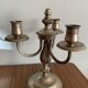 Pair of candlestick 3 branches in tin