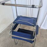 Set of 2 Vintage Mart Stam Style S34 Chair: Blue Leather, Bauhaus Design