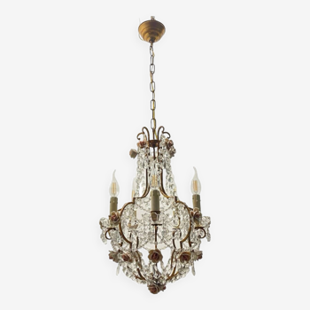 Lustre Rose Vintage en Cristal