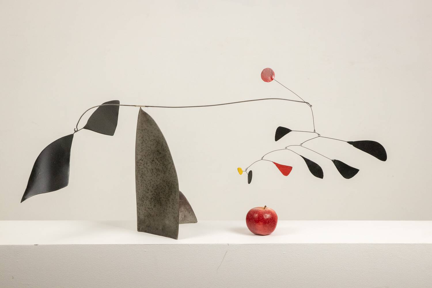 Olivier Vonet Sculpture in black, red, and yellow lacquered metal. Contemporary.