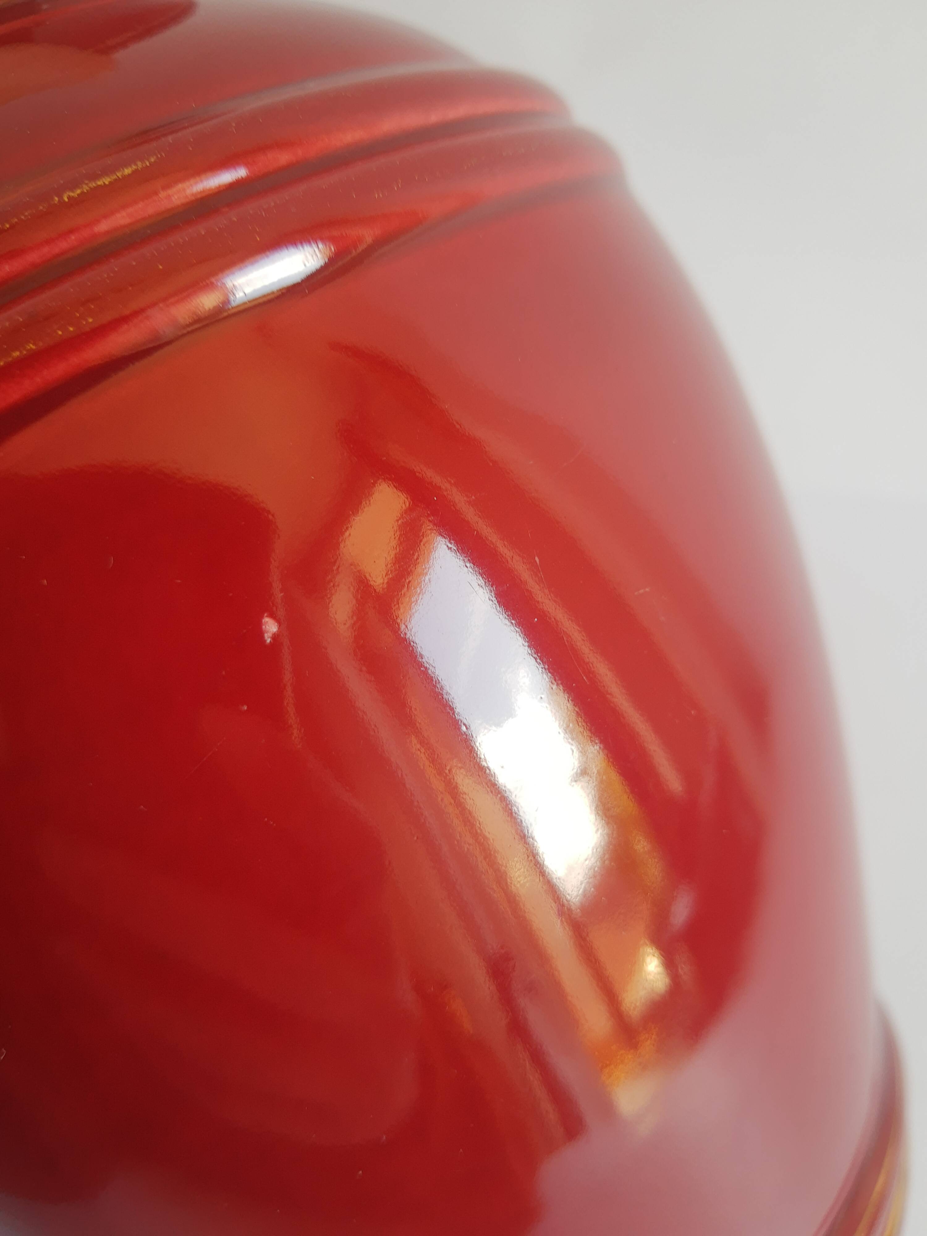 Old vintage numbered art deco red vase