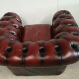 Chesterfield burgundy leather armchair