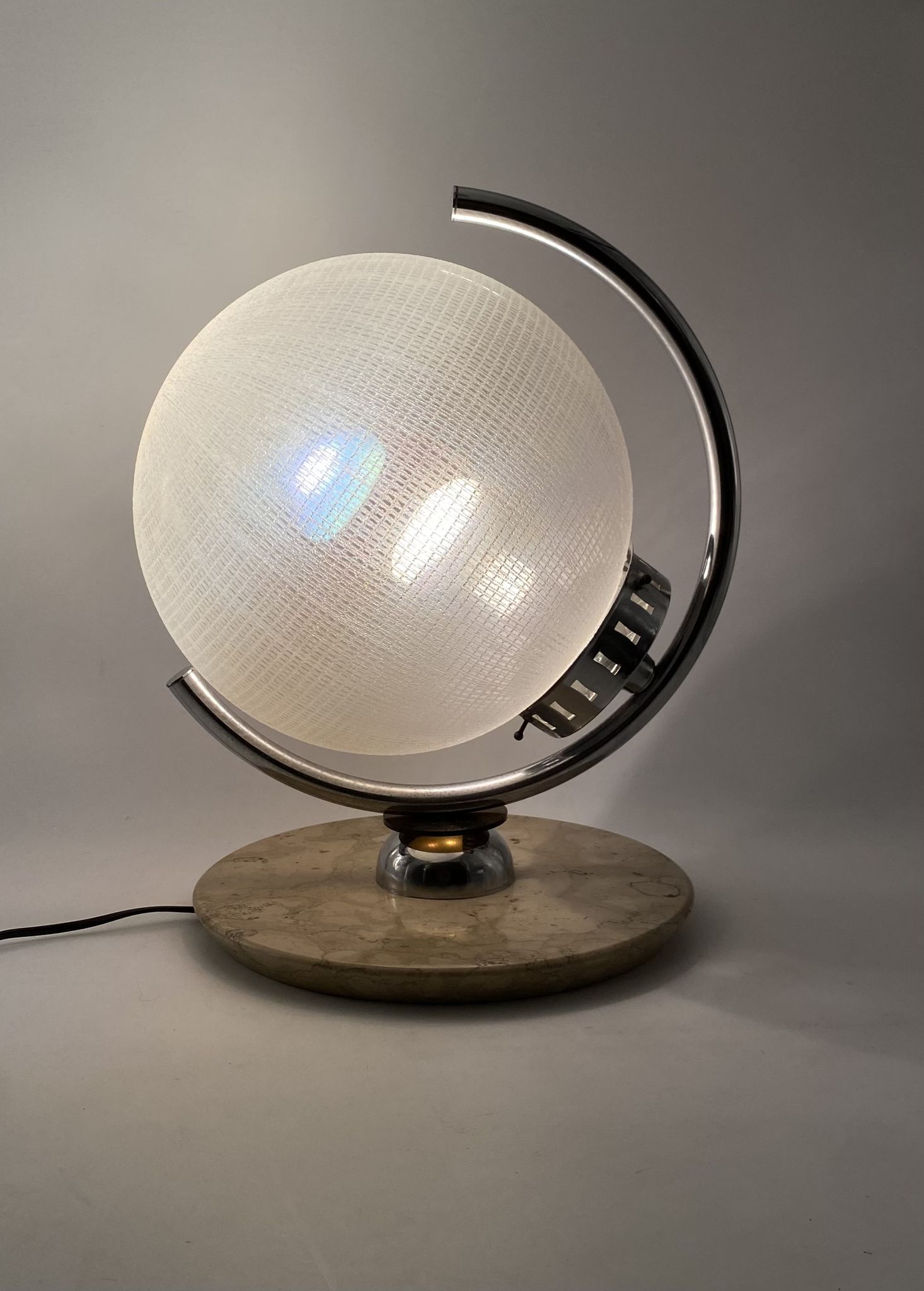 Murano glass spherical table lamp, Mazzega Italy 1970s