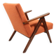 Fauteuil vintage orange bouclé scandinave design 1970