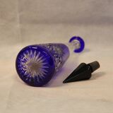 Carafe bleue à bouchon noir XIXe siècle