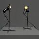 Ensemble de deux lampes de table en chrome par Targetti