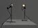 Set of two chrome table lamps by Targetti