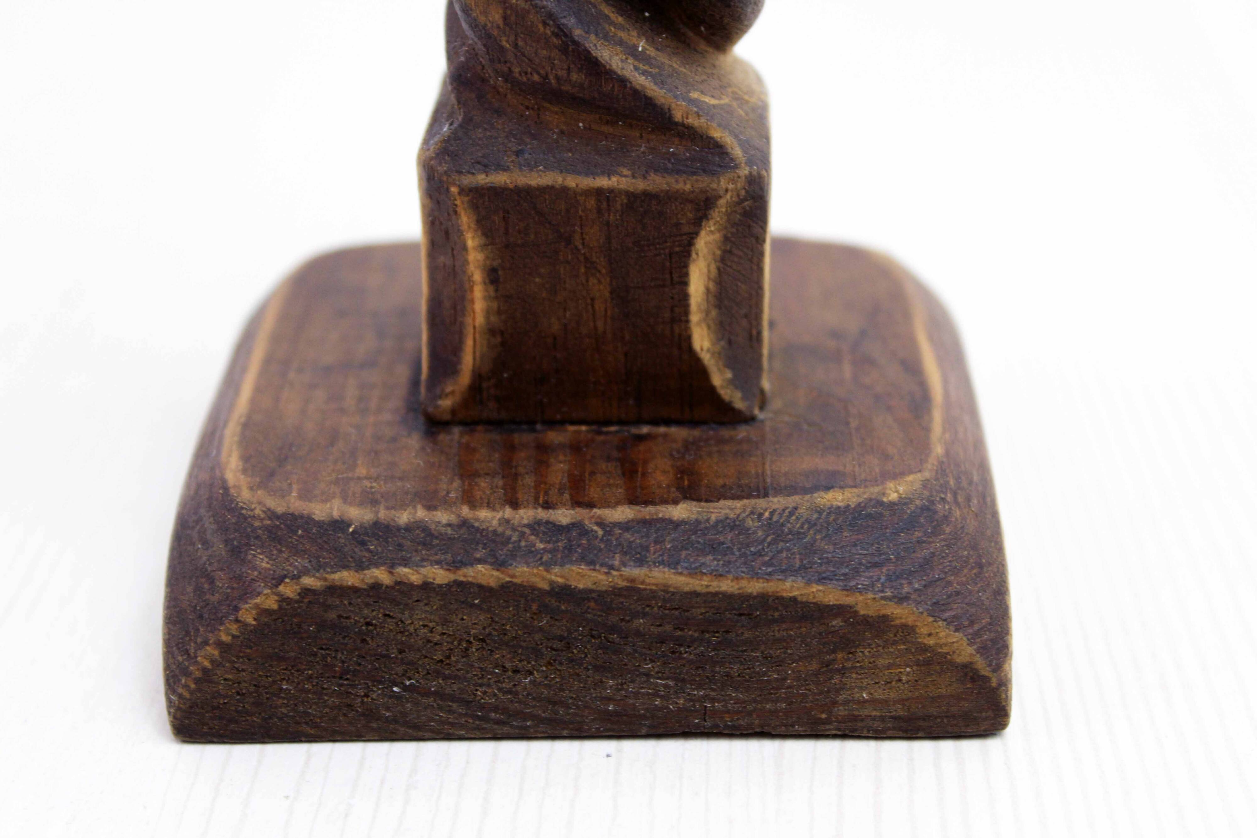 Carved wooden candle holder 1950