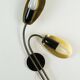 Pair of 1950s mid century sconces wall lamps brass black metal