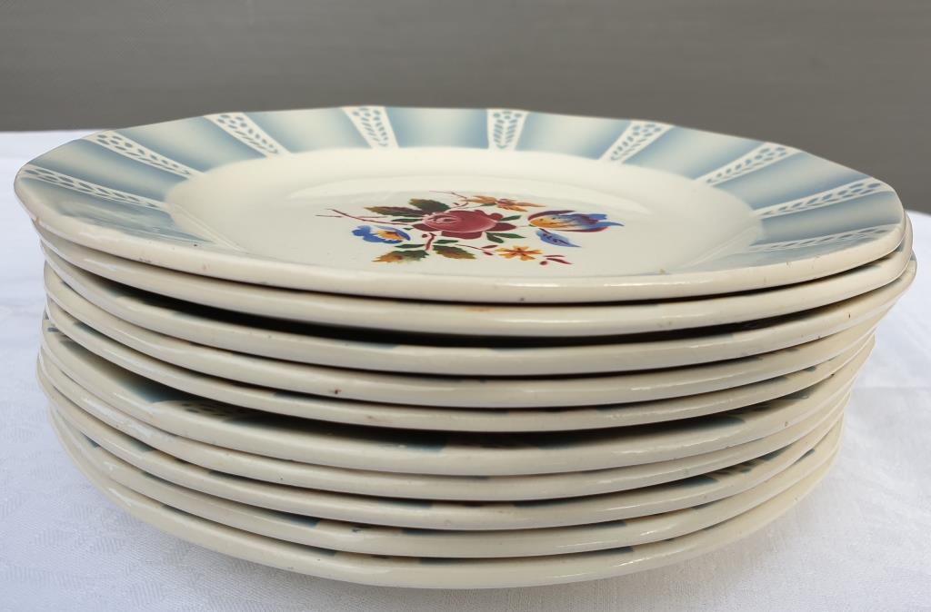 Set 10 plates Claude de Sarreguemines 1930