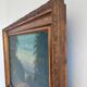 Vintage original coastal landscape oil painting, signed seaside art