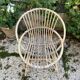 Set of 3 vintage rattan armchairs