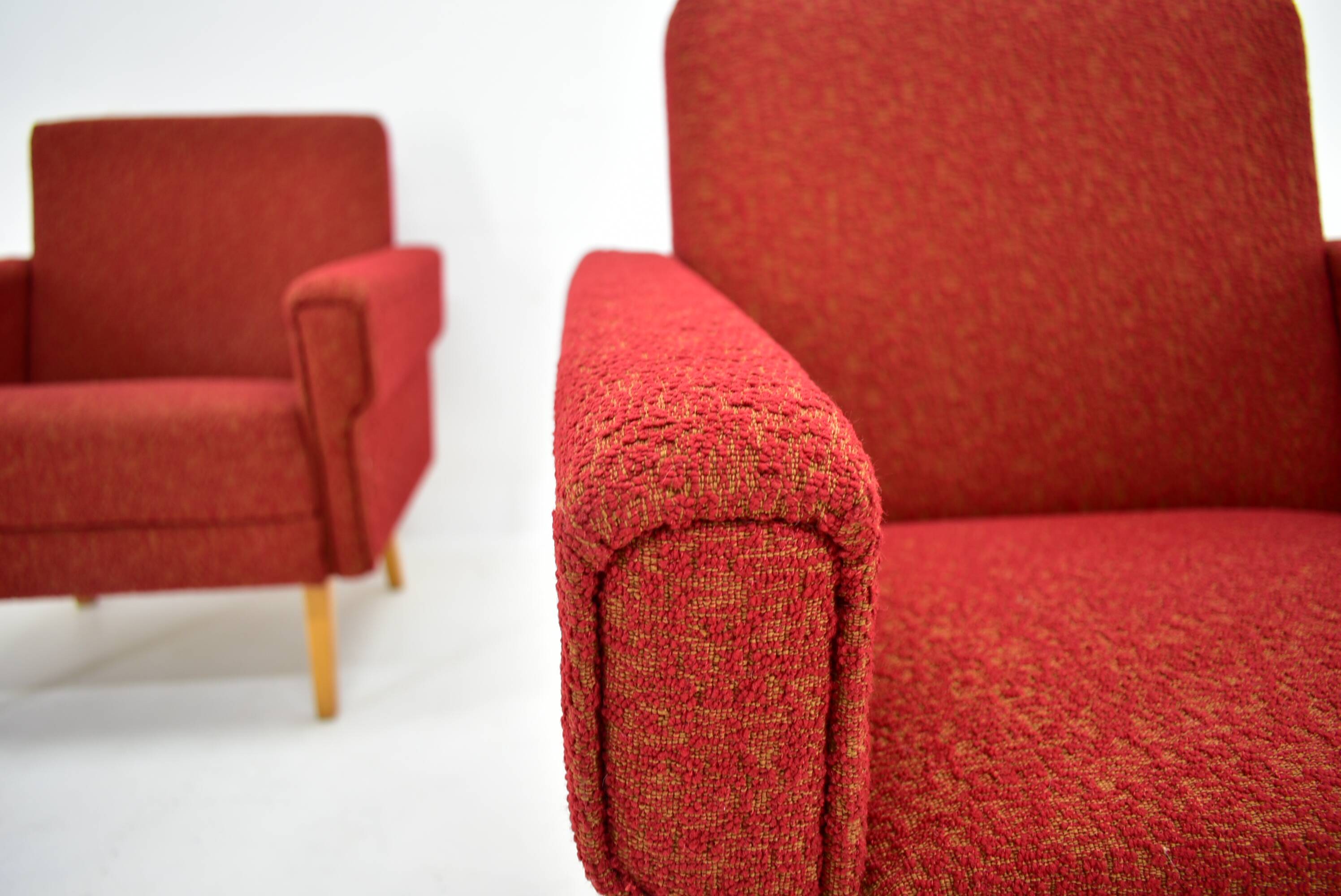 Paire de fauteuils des années 1950, Tchécoslovaquie