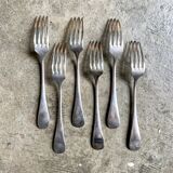 6 fourchettes en métal argenté