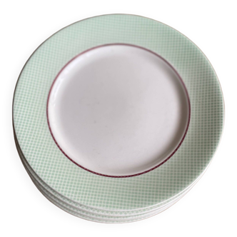 Vintage flat plates Les Salins Vichy pattern