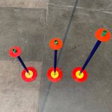 Postmodern German candlesticks by SKS, West Germany, set of 3.