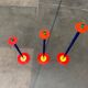 Postmodern German candlesticks by SKS, West Germany, set of 3.