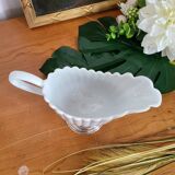 Porcelain and silver-plated gravy boat