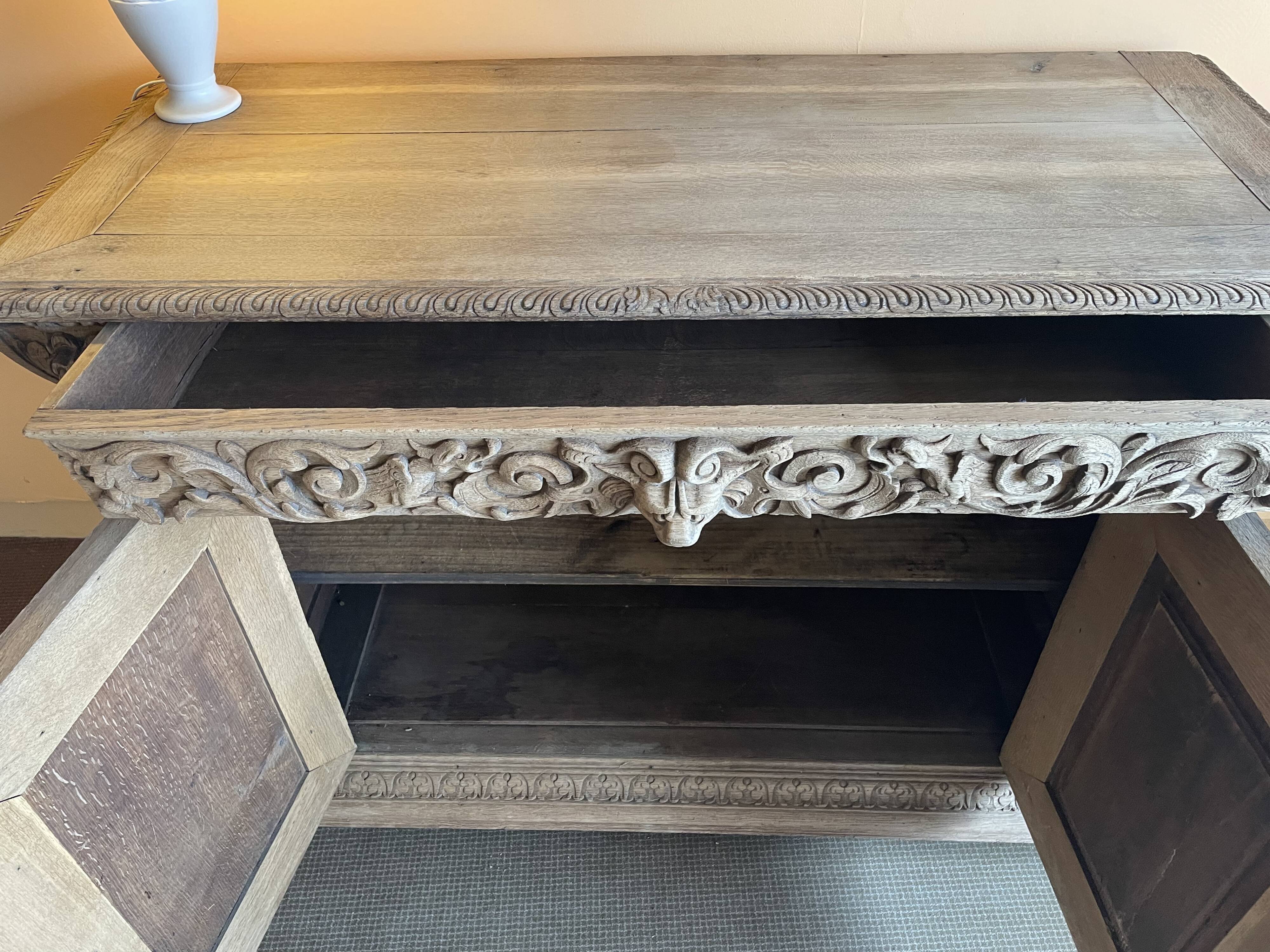 Carved wooden sideboard