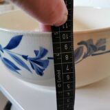 Creil and Montereau ceramic soup tureen with blue flower pattern