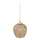 Suspension globe vintage en verre moulé ambré