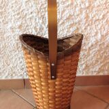 Braided wicker umbrella holder 60/70s