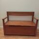 Vintage chest bench with backrest and armrests